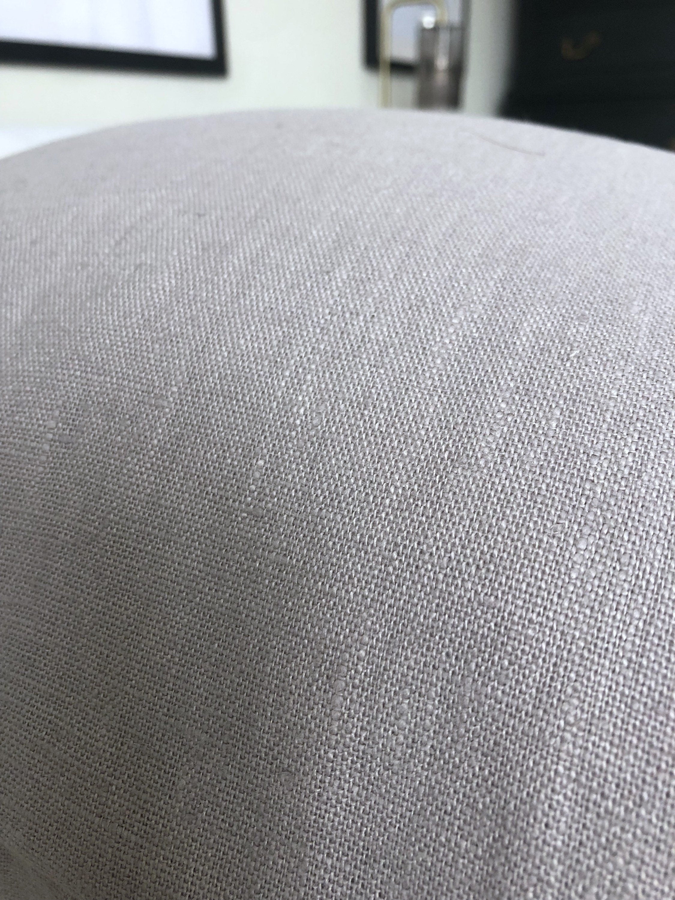 Grey French Linen Pillow Cover, Minimalist Throw Cushion with envelope reverse