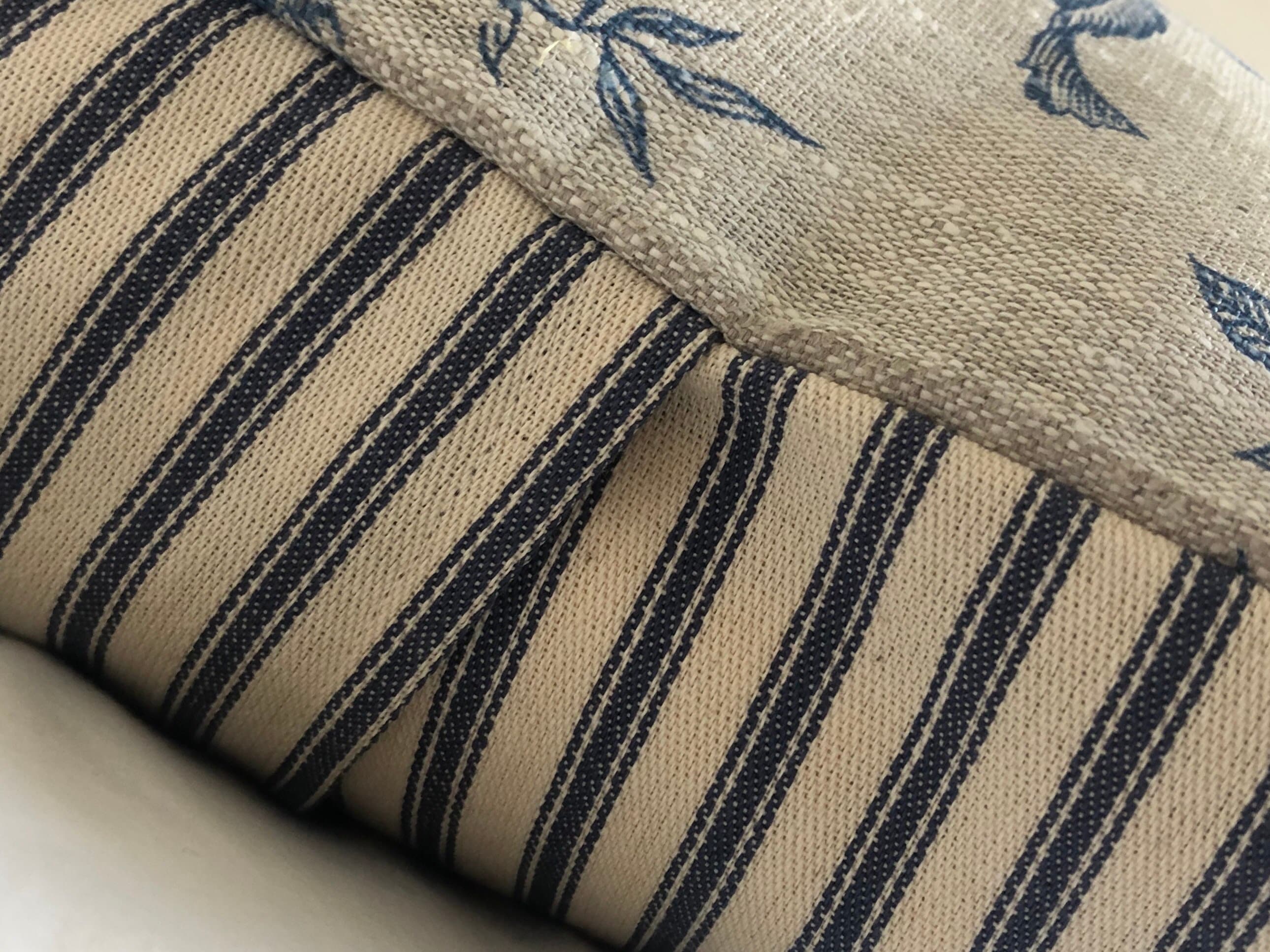 french country blue toile de jouy cushion covers, vintage home decor