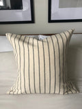 Neutral and black stripe cushion cover: envelope reverse