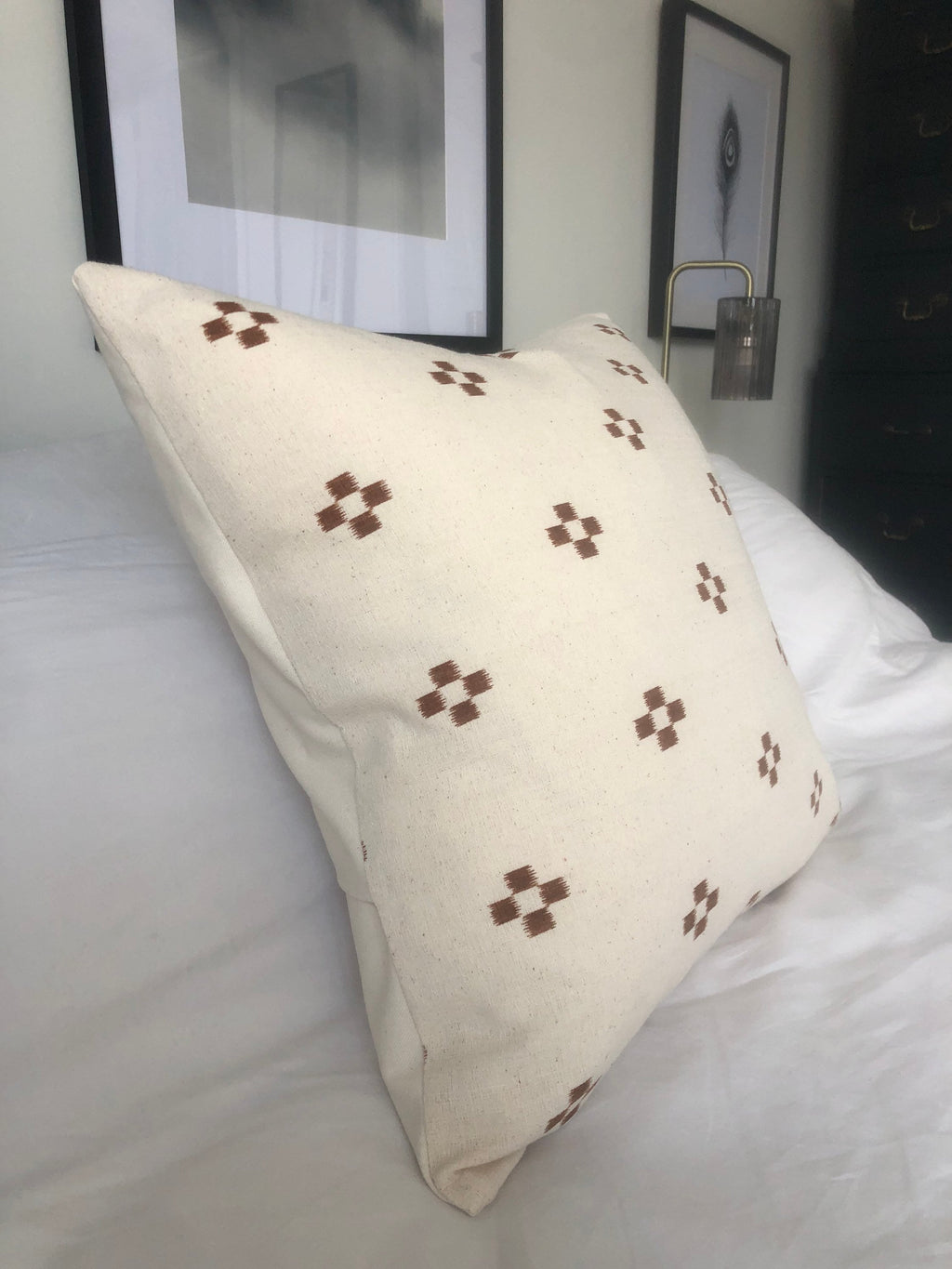 rust orange cushion covers: handwoven cushion cover with an envelope reverse