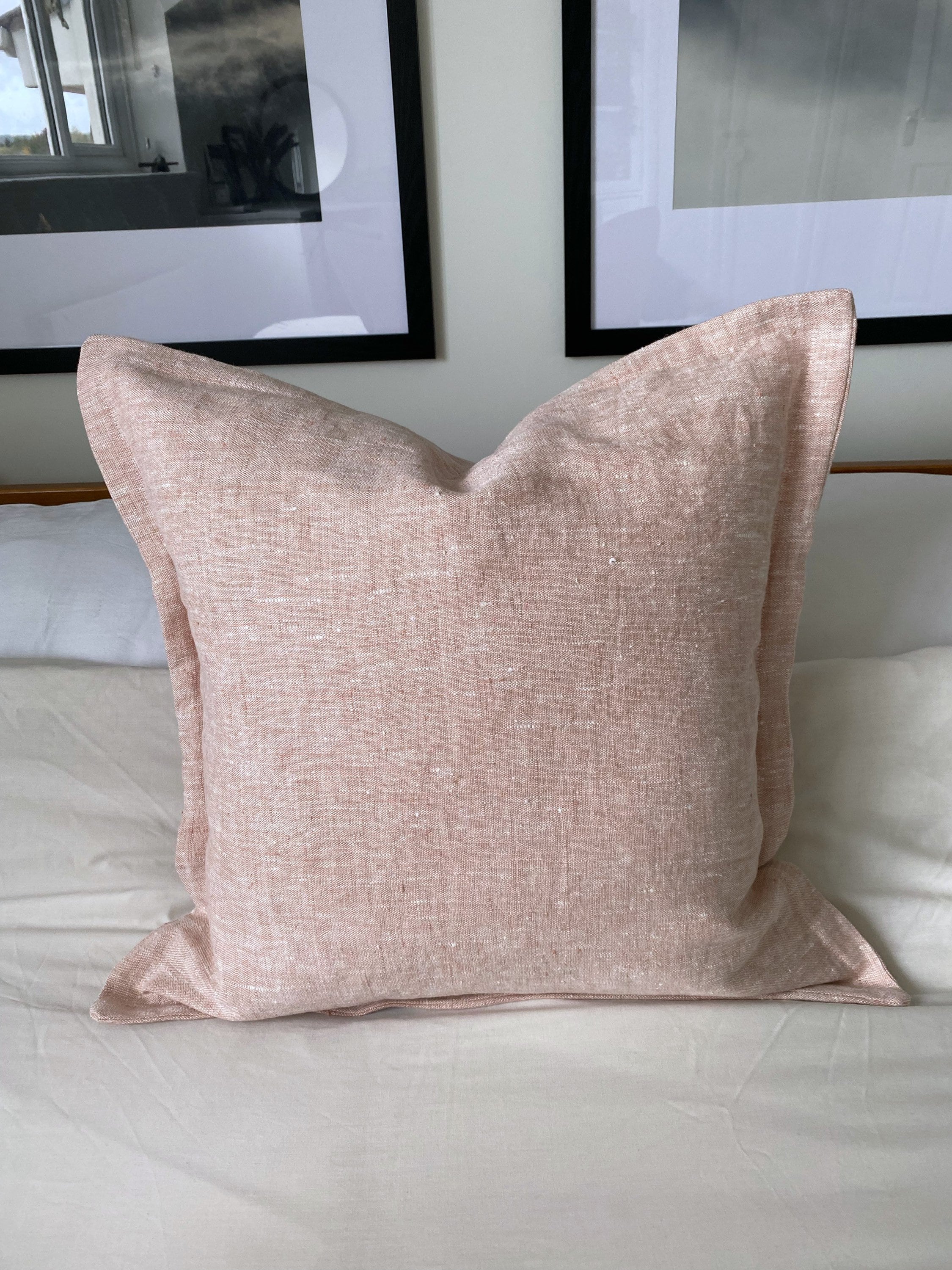 French farmhouse cushion covers, blush pink linen pillows, vintage home decor, living room decor