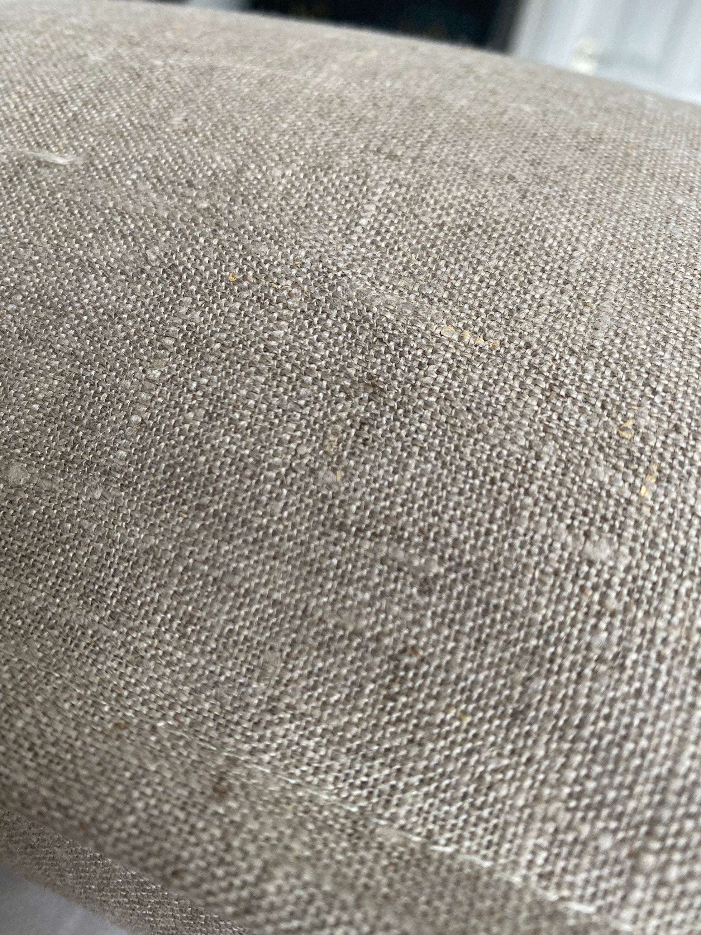 French Linen Pillow Cover: Beige Bolster, Farmhouse Cushion