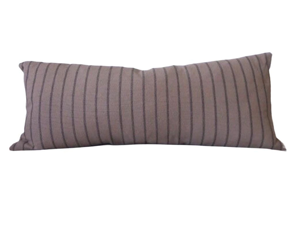 Brown Stripe Bolster Pillow Cover, Extra Long Lumbar Cushion, Boho Decor