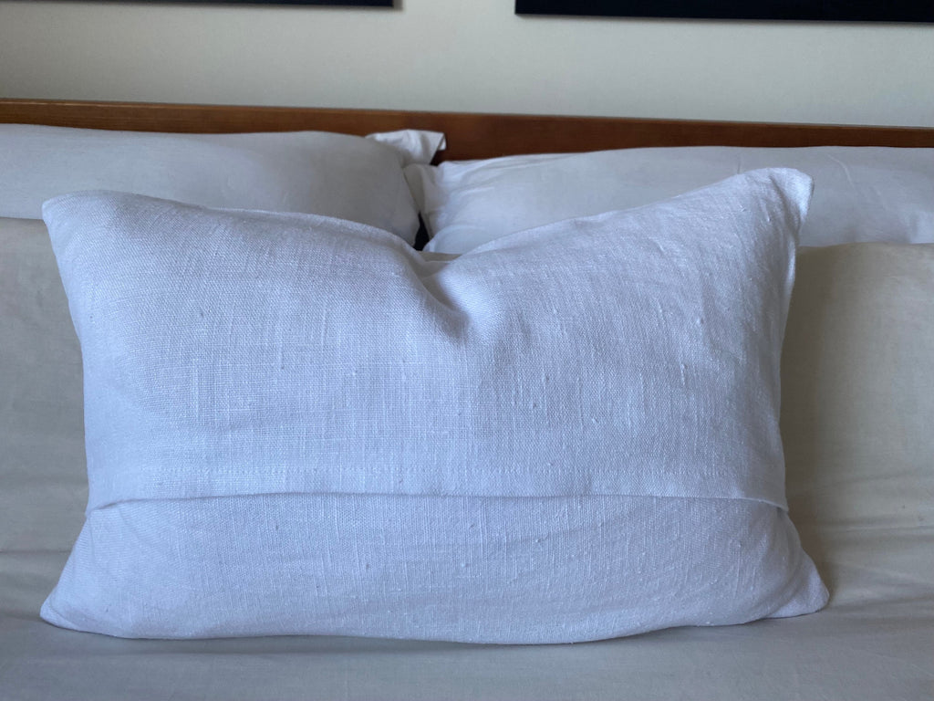 White French Linen Pillow Cover, Farmhouse Cushion, Bolster Pillow