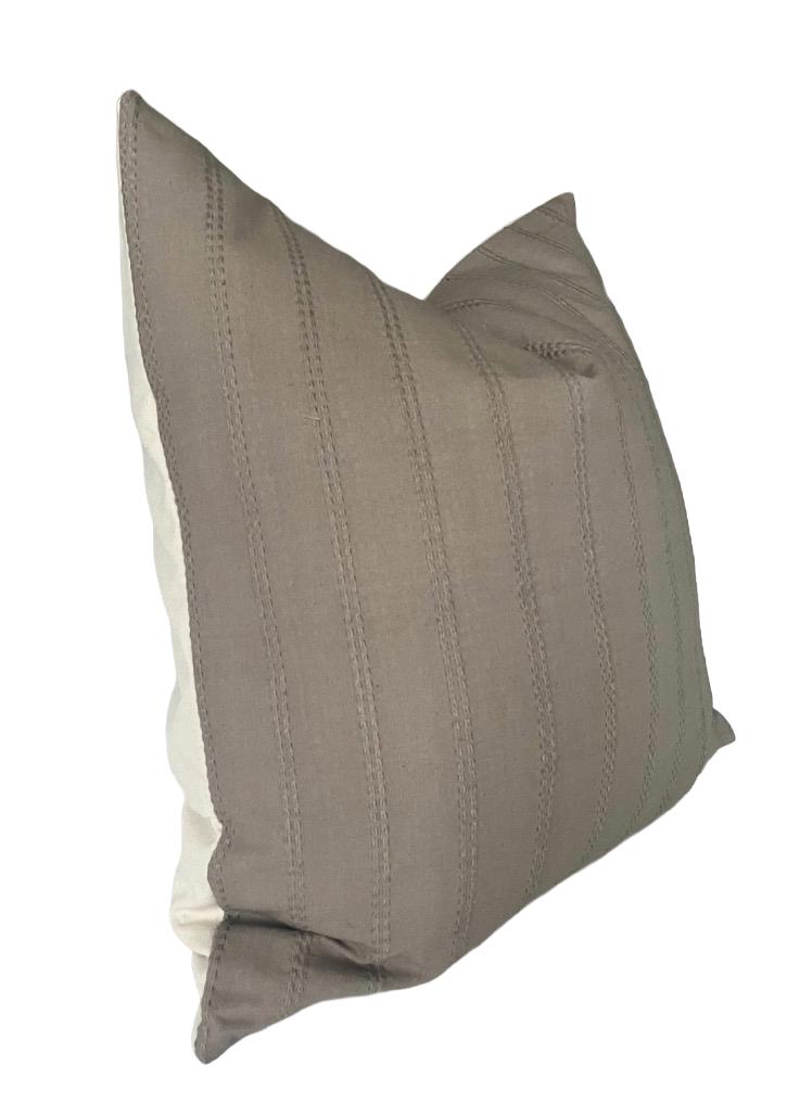 Dark beige striped pillow cover, mocha brown throw cushions, taupe cushion covers
