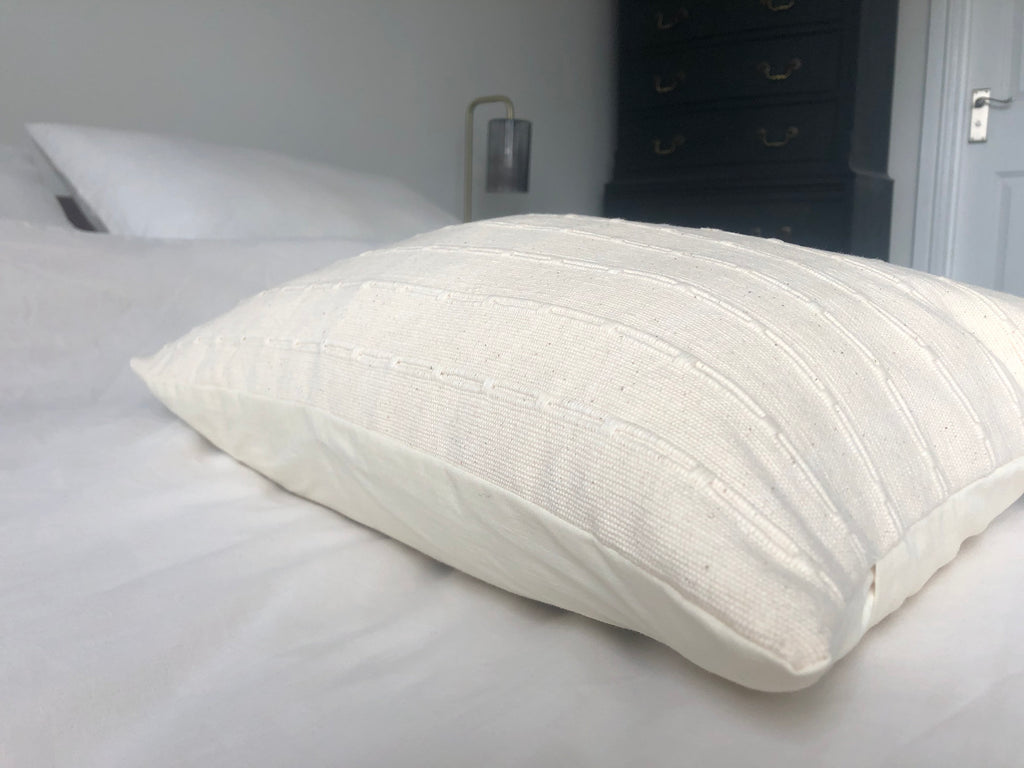 Neutral Textured Cotton Pillow Cover: Bohemian Home Decor