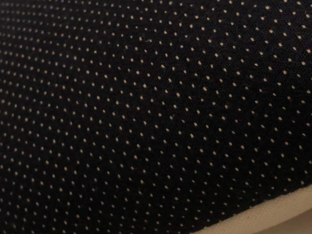 Handwoven Navy Blue Pillow Cover: Polka Dot Scatter Cushion