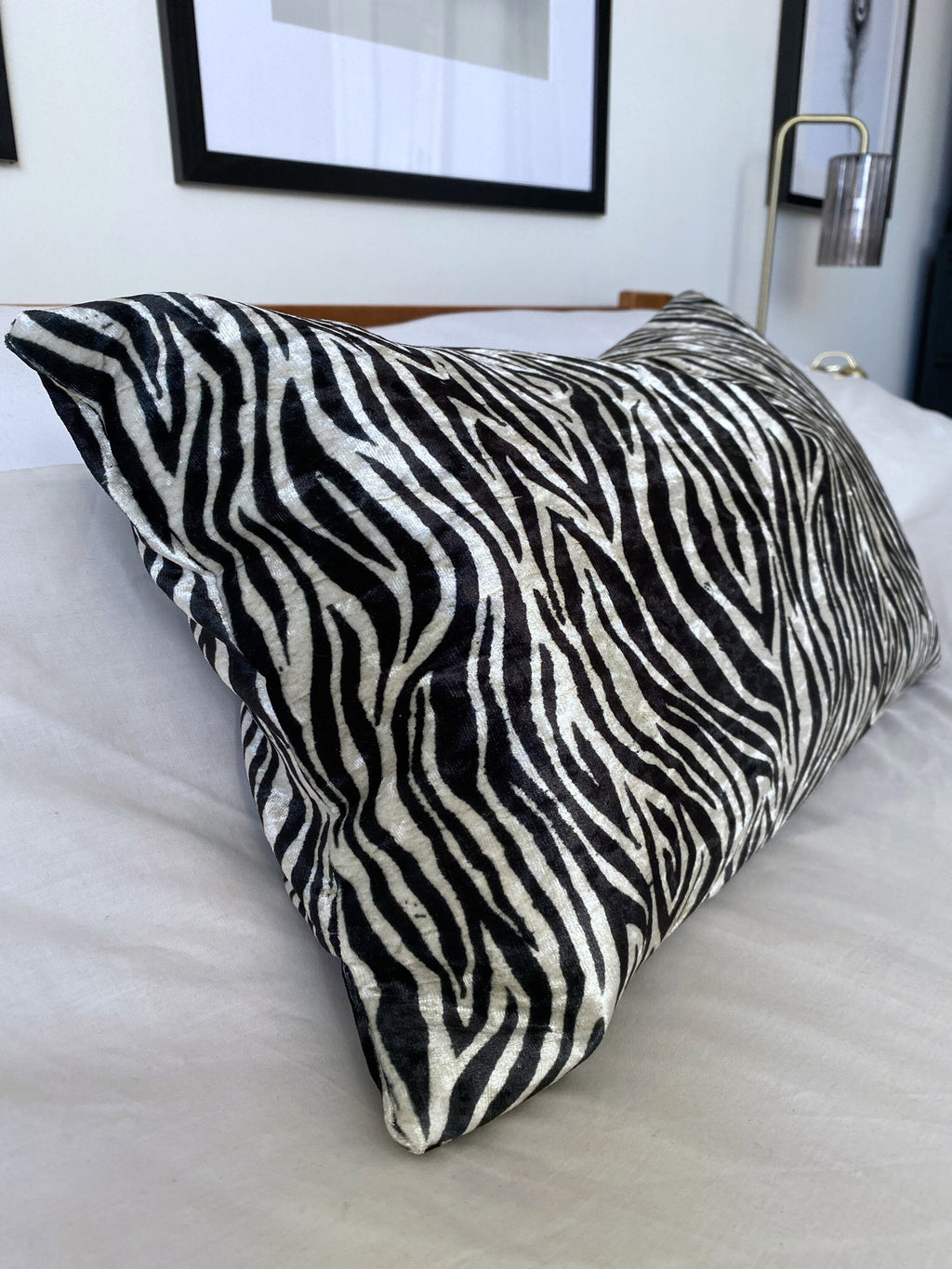 Zebra Print Velvet Pillow Cover: Eclectic Home Decor