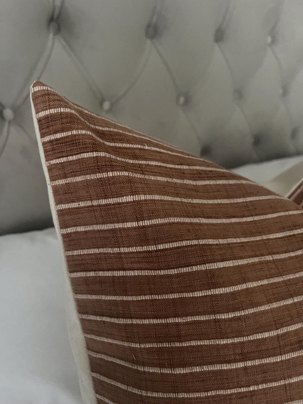 Burnt orange striped pillow cover, terracotta  throw cushions, stripe cushion covers, rust